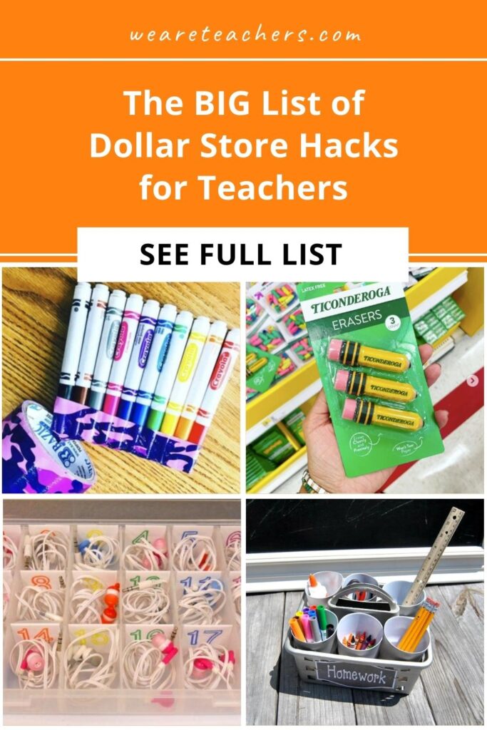 Save money with these incredible dollar store hacks for school supplies, classroom organization and cleaning, and learning activities.