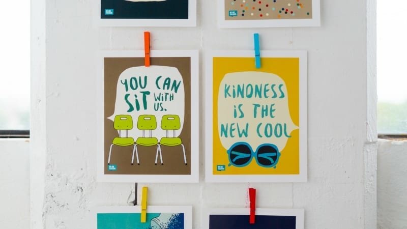 Kindness Posters hunt on a classroom wall