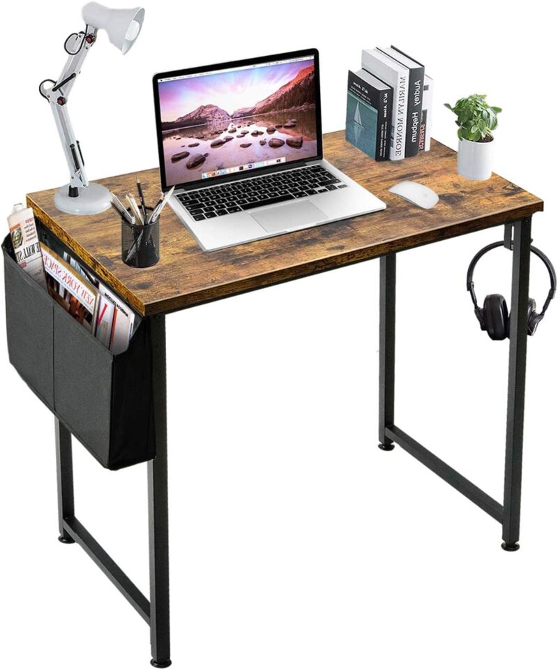 Lufeiya small teacher desk with storage bag and headphone hook