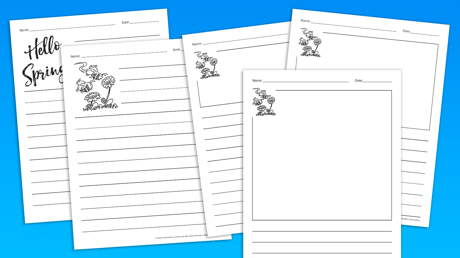 Free Printable Spring Lined Paper.