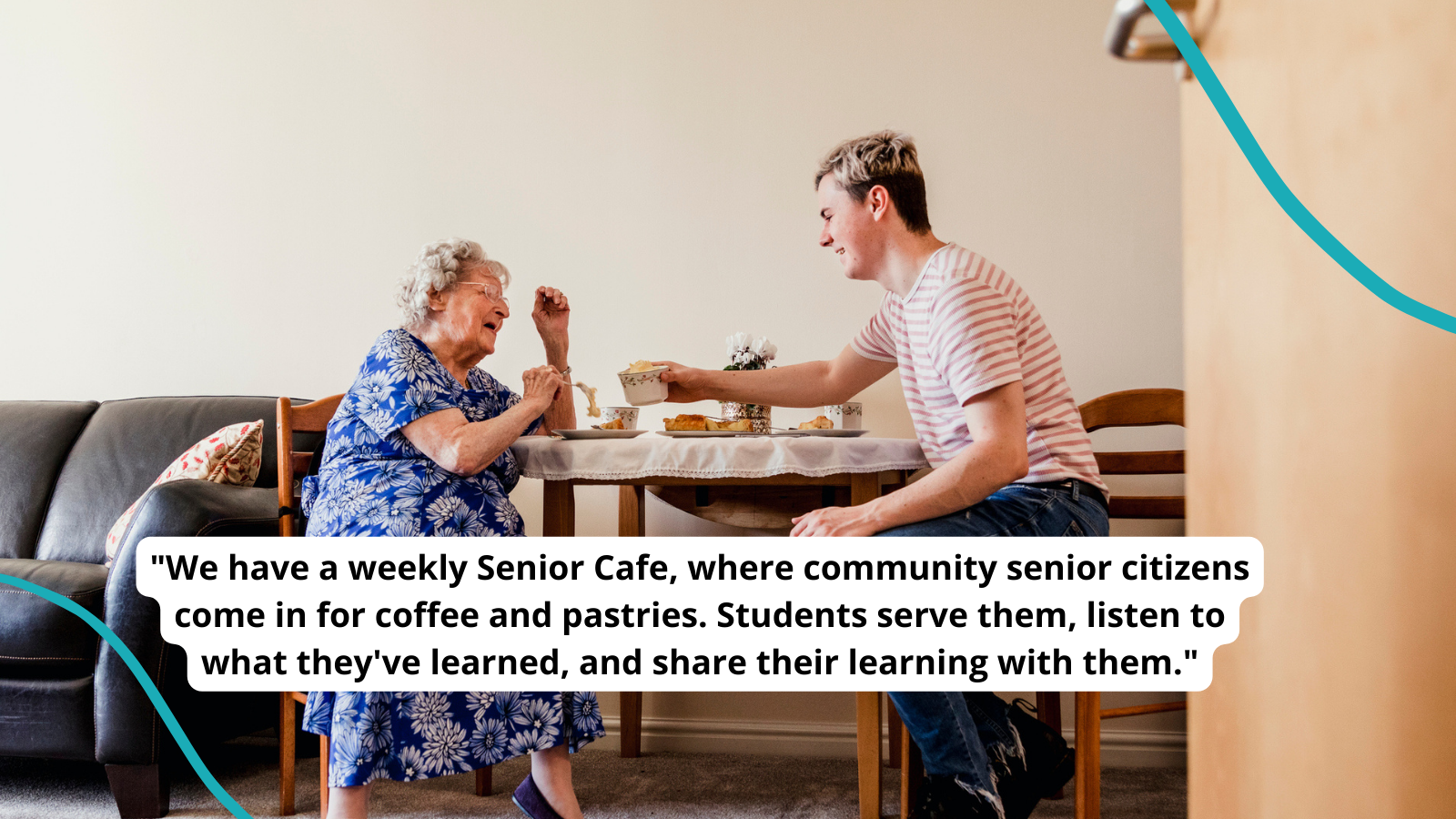 Photo of student from school partnering with seniors