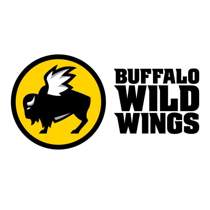 Buffalo Wild Wings logo, Krispy Kreme logo, as an example of chain restaurants that do school fundraisers