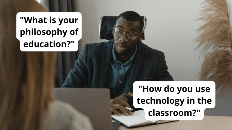 Common Teacher Interview Questions: "What is your philosophy of education?" "How do you use technology in the classroom?