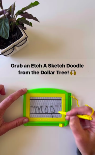 A mini etch a sketch for the classroom to help students practice writing sight words