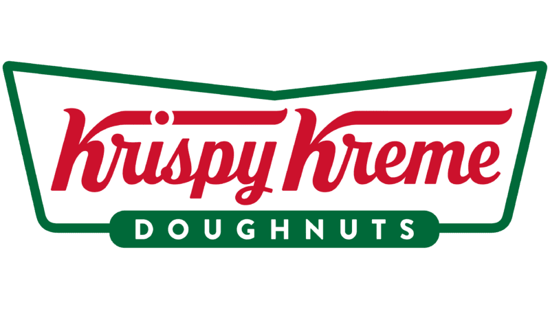 Krispy Kreme logo, as an example of chain restaurants that do school fundraisers