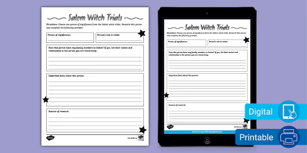 Salem witch trials research resources